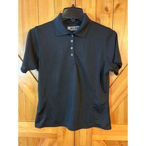 Bermuda Sands Black Striped Golf Polo Shirt, Short Sleeves Size Small (8661)